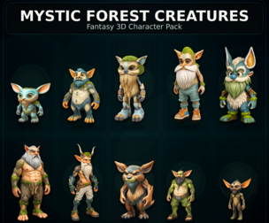Mystic Forest Creatures – Fantasy 3D Character Pack