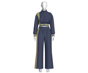 Girls Blouson Zip Jacket And Wide-Leg Pant Outfit | Marvelous / Clo3d / obj / fbx