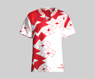 Canada Red White Geometric Sports Jersey - 11 | Marvelous / Clo3d / obj / fbx