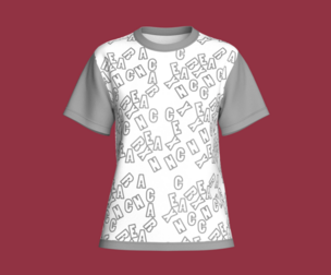 Girls Alphabet Print Contrast Sleeve T-Shirt | Marvelous / Clo3d / obj / fbx