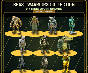 Beast Warriors Pack – Fantasy Creature 3D Models Kitbash High-Poly