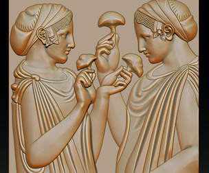 Classical Roman Ladies Relief 3D Model