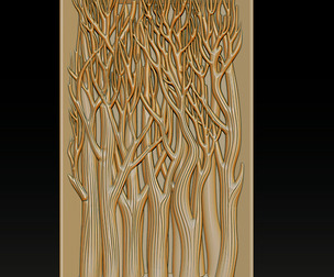 3D Relief Tree Panel  CNC  3D Print Ready