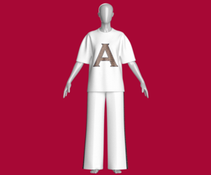 Girls Leopard Print White Tee With Wide-Leg Pant Outfit | Marvelous / Clo3d / obj / fbx