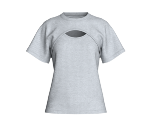 Girls Ribbed Keyhole Cut-Out Double Layer Tops | Marvelous / Clo3d / obj / fbx