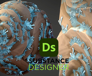 Stylized Fantasy Rock with Plants