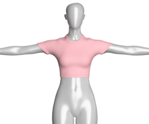Girls Basic Crop Top - T Pose | Marvelous / Clo3d / obj / fbx