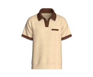 Men Two - Tone Vintage Style Knit Polo Shirt | Marvelous / Clo3d / obj / fbx