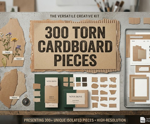 300+ Torn Cardboard PNG Overlays, Ripped Paper Textures, Craft Paper Pieces, Grunge Scrapbook