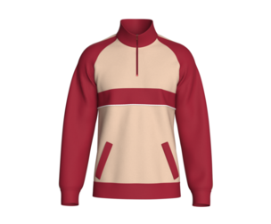 Men Retro Raglan Sleeve Half - Zip Pullover Jacket | Marvelous / Clo3d / obj / fbx