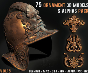 75 Ornament 3D Models & Alphas Pack– Vol15