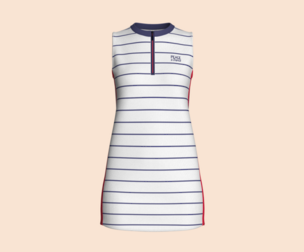 Sleeveless Striped Quarter-Zip Mini Dress | Marvelous / Clo3d / obj / fbx