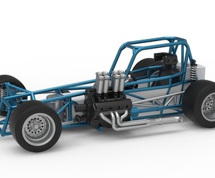 Vintage Supermodified stock car Base V3 Scale 1:25