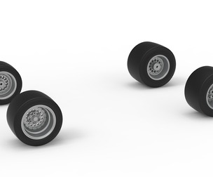 Wheel set of Asphalt Supermodified stock car V3 Scale 1:25
