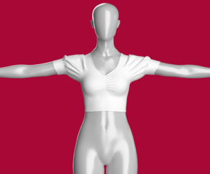 Girls Basic Blouse - T Pose | Marvelous / Clo3d / obj / fbx