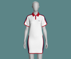 Girls Casual Short Sleeve Knit Polo Bodycon Dress | Marvelous / Clo3d / obj / fbx