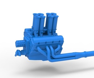 Engine V8 for Supermodified race car Version 5 Scale 1:25