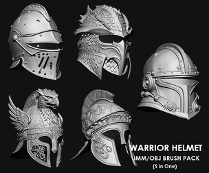Warrior Helmets Collection IMM/Obj Brush Pack 5 in One