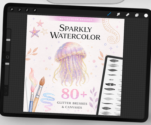 Sparkly Watercolor Brushes for Procreate