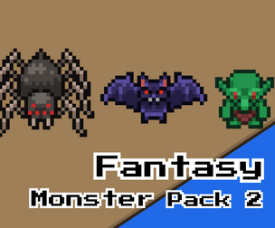 Top‑Down Monster Pack Vol.2 – Goblin, Bat & Spider (16×16 Animated)