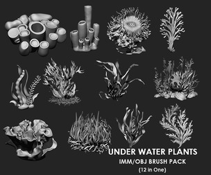 Under Water Plants IMM/OBJ Brushes 12 in one