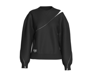 Girls Asymmetric Diagonal Zip Sweatshirt | Marvelous / Clo3d / obj / fbx