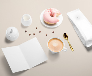 Kitchen PSD Mockup Templates, Editable PSD Gastronomic, Isolated Food Elements