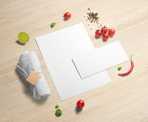 Kitchen PSD Mockup Templates, Editable PSD Gastronomic, Isolated Food Elements