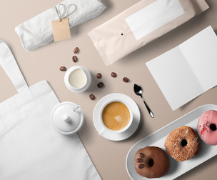 Kitchen PSD Mockup Templates, Editable PSD Gastronomic, Isolated Food Elements