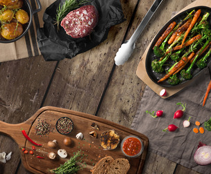 Kitchen PSD Mockup Templates, Editable PSD Gastronomic, Isolated Food Elements