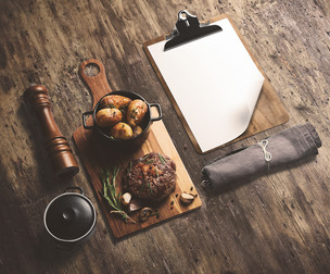 Kitchen PSD Mockup Templates, Editable PSD Gastronomic, Isolated Food Elements