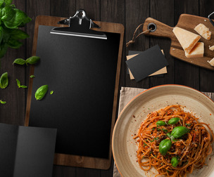 Kitchen PSD Mockup Templates, Editable PSD Gastronomic, Isolated Food Elements