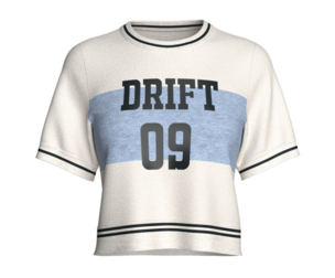 Girls Varsity Graphic Crop Knit Top | Marvelous / Clo3d / obj / fbx