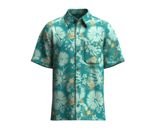 Men Short-Sleeve Flora Summer Holiday Shirt | Marvelous / Clo3d / obj / fbx