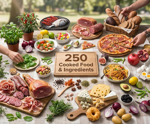 250 Cooked Food & Ingredients, Food Clipart, Menu Scene Creator, Bakery, Organic Culinary, Spices