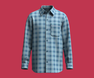 Men Grid Patterned Cerulean Button Shirt | Marvelous / Clo3d / obj / fbx