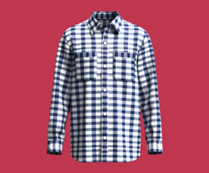 Men Long-Sleeve Check Shirt With Dual Pocket | Marvelous / Clo3d / obj / fbx