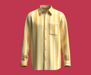 Men Long-Sleeve Striped Shirt With Pocket | Marvelous / Clo3d / obj / fbx