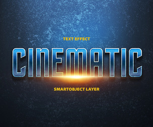 Cinematic PSD Fully Editable Text Effect. Layer Style PSD Mockup Template
