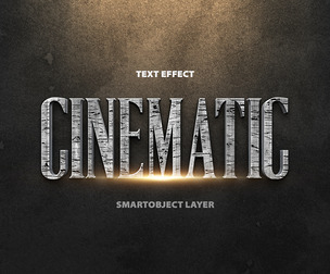 Cinematic PSD Fully Editable Text Effect. Layer Style PSD Mockup Template