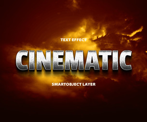 Cinematic PSD Fully Editable Text Effect. Layer Style PSD Mockup Template