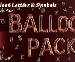 46 Balloon Letters & Symbols (3D Alphabet Pack)