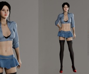 Rika Casual Outfit - Rigged 3D Model Character