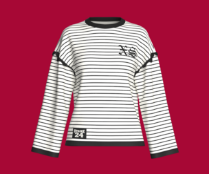 Girls Drop-Shoulder Striped Longline Tshirt | Marvelous / Clo3d / obj / fbx