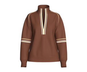Girls Long Sleeve Striped V-Split Pullover | Marvelous / Clo3d / obj / fbx