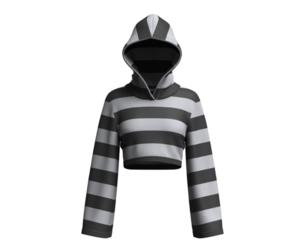 Girls Long-Sleeve Crop Hooded Sweater | Marvelous / Clo3d / obj / fbx
