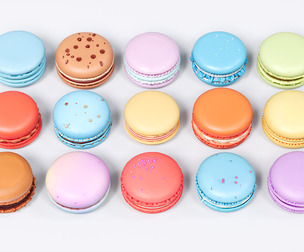 Colorful macaron cookie cake and bread