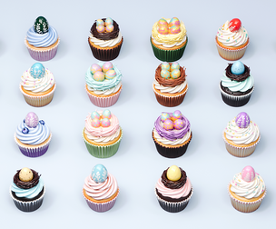 Easter themed egg bird nest cupcake cake bread baked