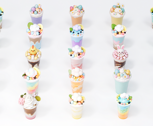 Easter themed drink ice cream and tea beverage