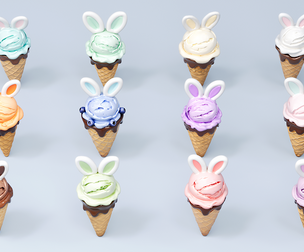 Rabbit ear ice cream
